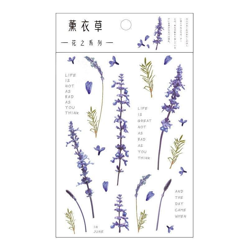 1017 PET Flat Stickers Flower Series - Memo Journals