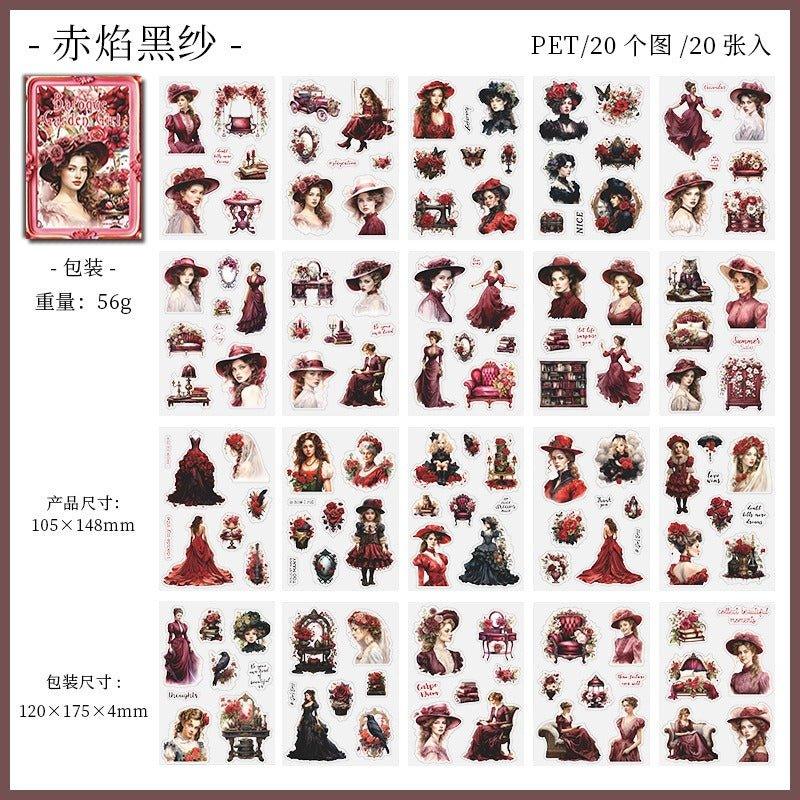 1108 Sticker Book Baroque Garden Girl Series - Memo Journals