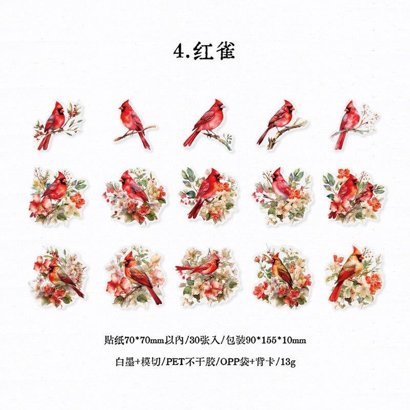 1140 Stickers Bird Forest Series - Memo Journals