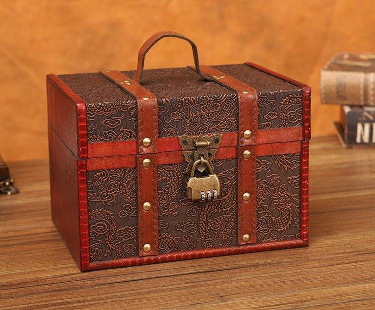 6114 Chinese Style Vintage Organizer with Dragon Pattern - Memo Journals