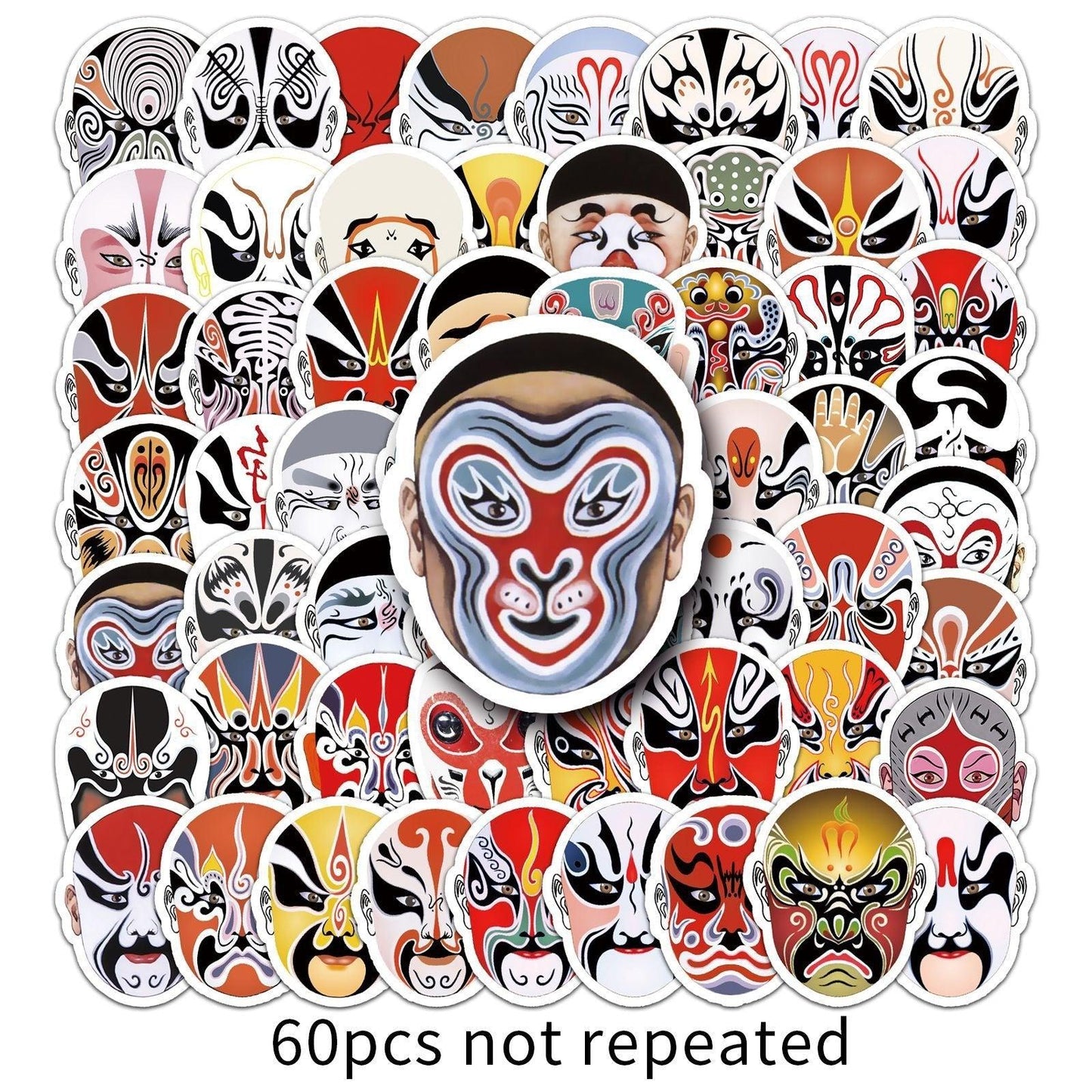 1042 (60 Peking Opera Face Stickers) - Memo Journals