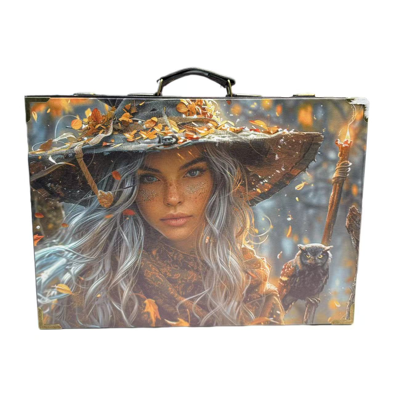 6176 Box with Witch and Owl in Autumn Rhyme