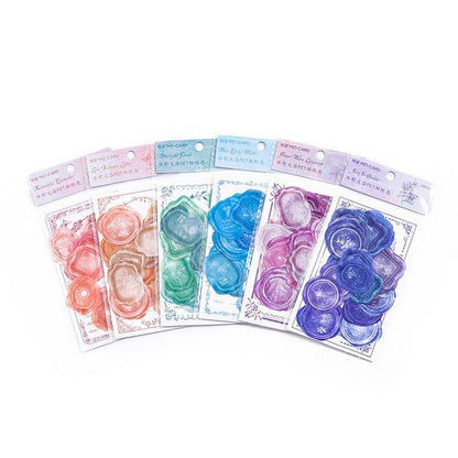 1004 Pet Sticker Pack, Crystal Garden Series, White Film Watercolor Wax Hand Account Decoration - Memo Journals