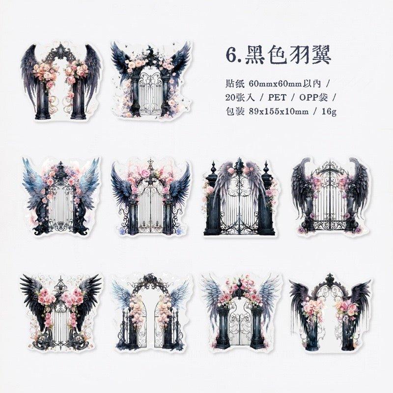 1007 Pet Sticker Pack - Angel Wings Series, Vintage Winged Decor for ...