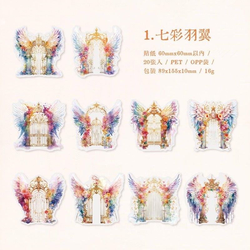 1007 Pet Sticker Pack - Angel Wings Series, Vintage Winged Decor for ...