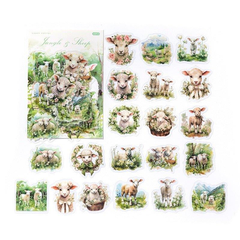 1010 PET Sticker Set Forest Ranch Series Light Retro Butterfly Plant Manual Decoration Collage Material - Memo Journals