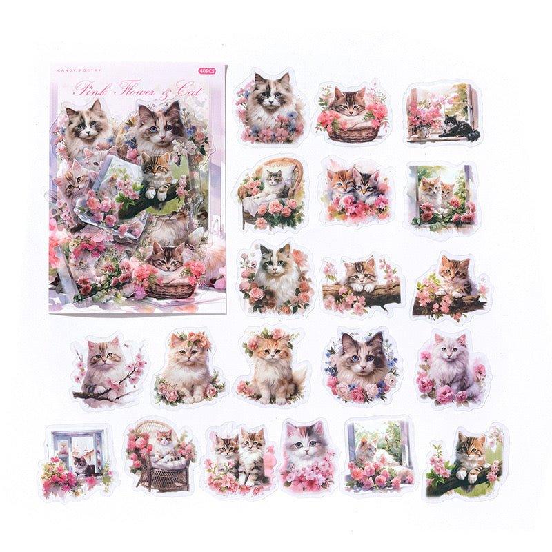 1010 PET Sticker Set Forest Ranch Series Light Retro Butterfly Plant Manual Decoration Collage Material - Memo Journals