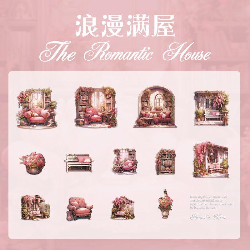1013 Sticker pack dream house series vintage house plant material handbook DIY decoration landscaping stickers - Memo Journals