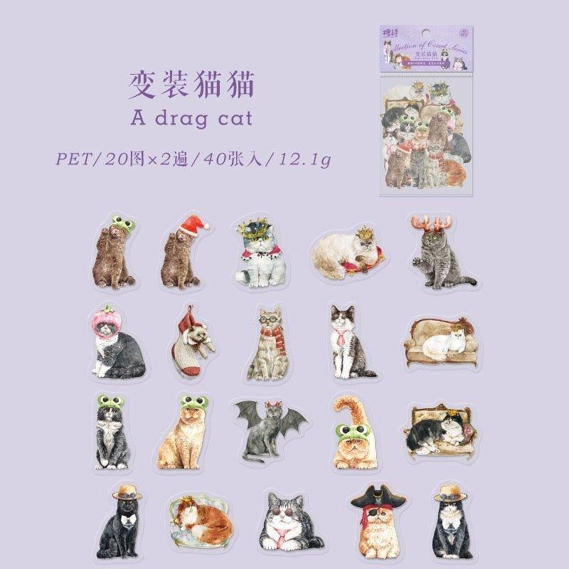 1016 pet sticker pack love pets series of books changeable cats cute cute pets handbook material decorative - Memo Journals