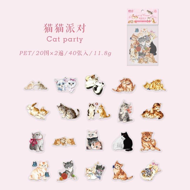 1016 pet sticker pack love pets series of books changeable cats cute cute pets handbook material decorative - Memo Journals