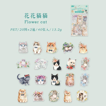 1016 pet sticker pack love pets series of books changeable cats cute cute pets handbook material decorative - Memo Journals