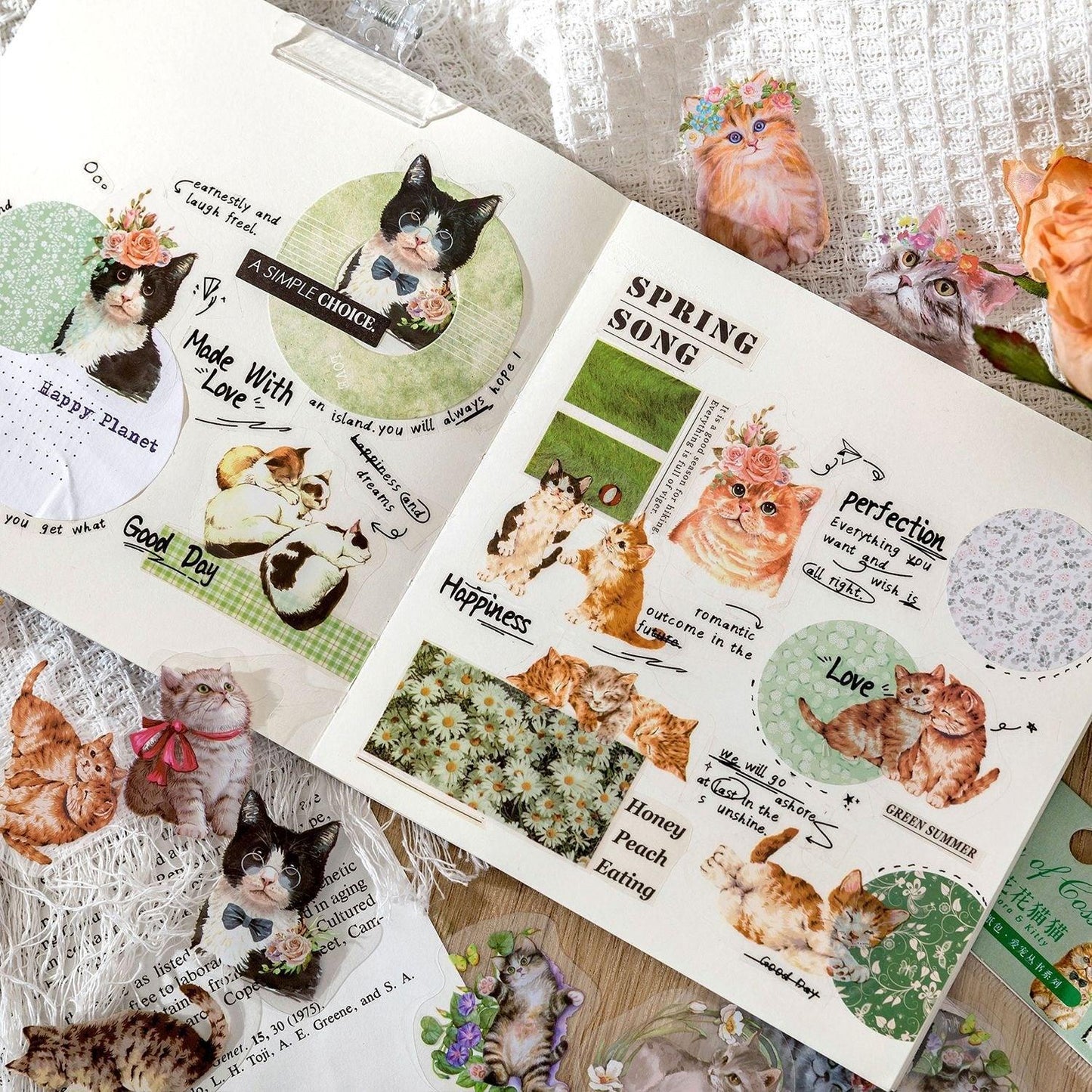 1016 pet sticker pack love pets series of books changeable cats cute cute pets handbook material decorative - Memo Journals