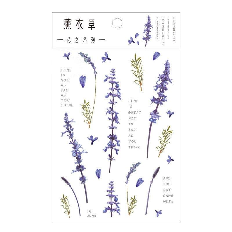 1017 PET Flat Stickers Flower Series - Memo Journals