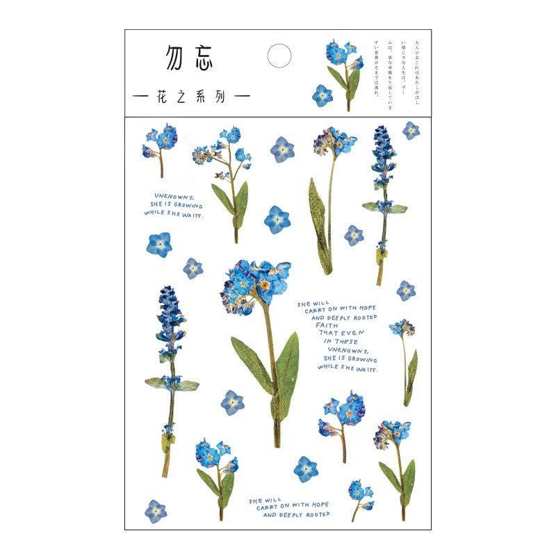 1017 PET Flat Stickers Flower Series - Memo Journals