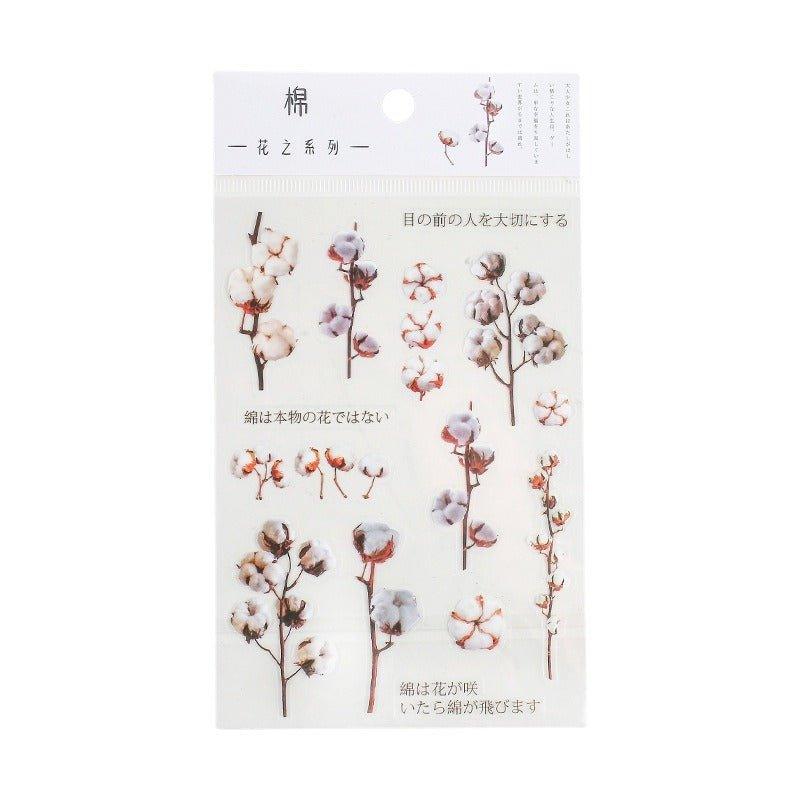 1017 PET Flat Stickers Flower Series - Memo Journals