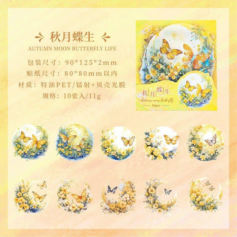 1018 Special oil PET sticker packs Xiangfu Flower Moon Series - Memo Journals