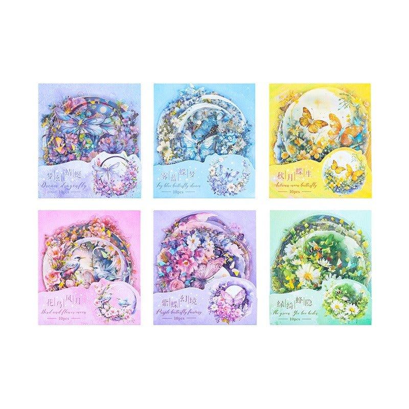 1018 Special oil PET sticker packs Xiangfu Flower Moon Series - Memo Journals