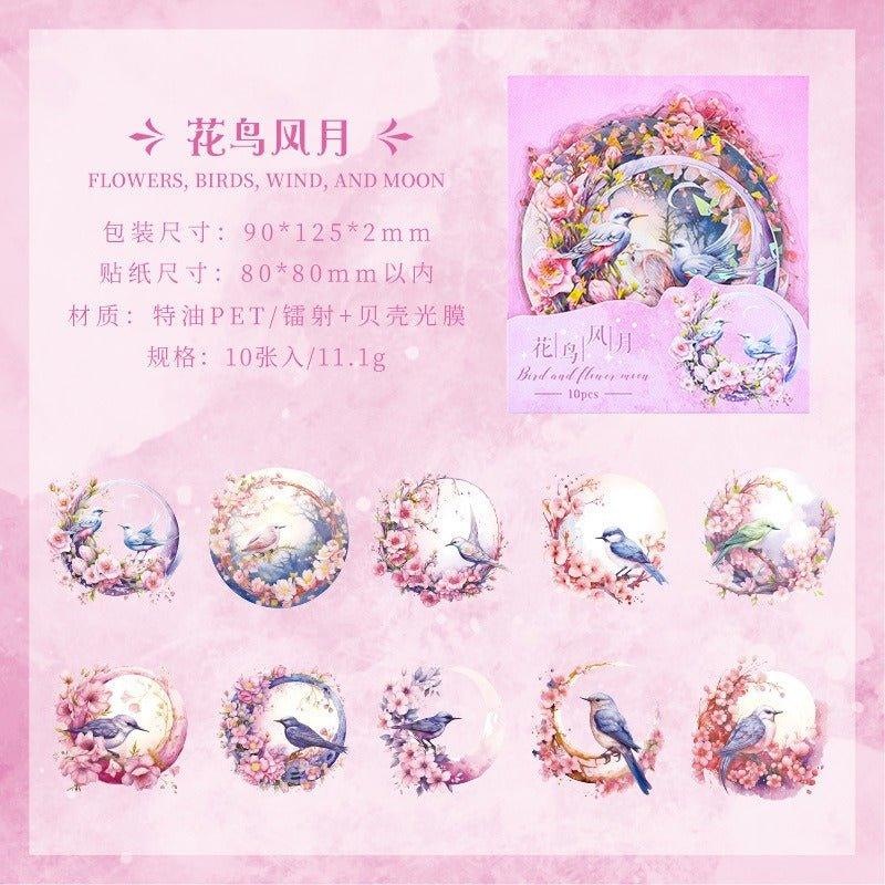 1018 Special oil PET sticker packs Xiangfu Flower Moon Series - Memo Journals