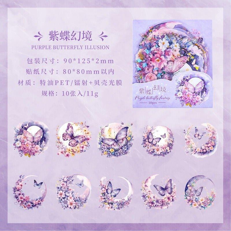 1018 Special oil PET sticker packs Xiangfu Flower Moon Series - Memo Journals