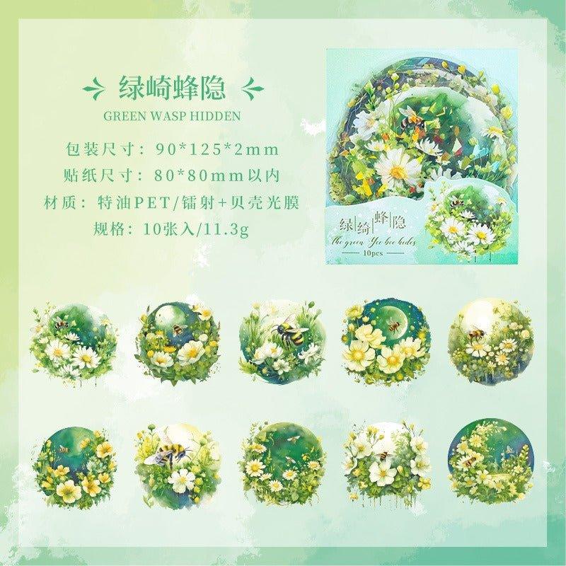 1018 Special oil PET sticker packs Xiangfu Flower Moon Series - Memo Journals