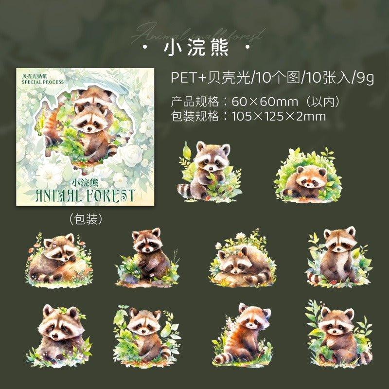 1020 Shell light stickers animal small forest series - Memo Journals