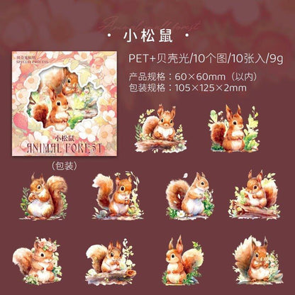 1020 Shell light stickers animal small forest series - Memo Journals