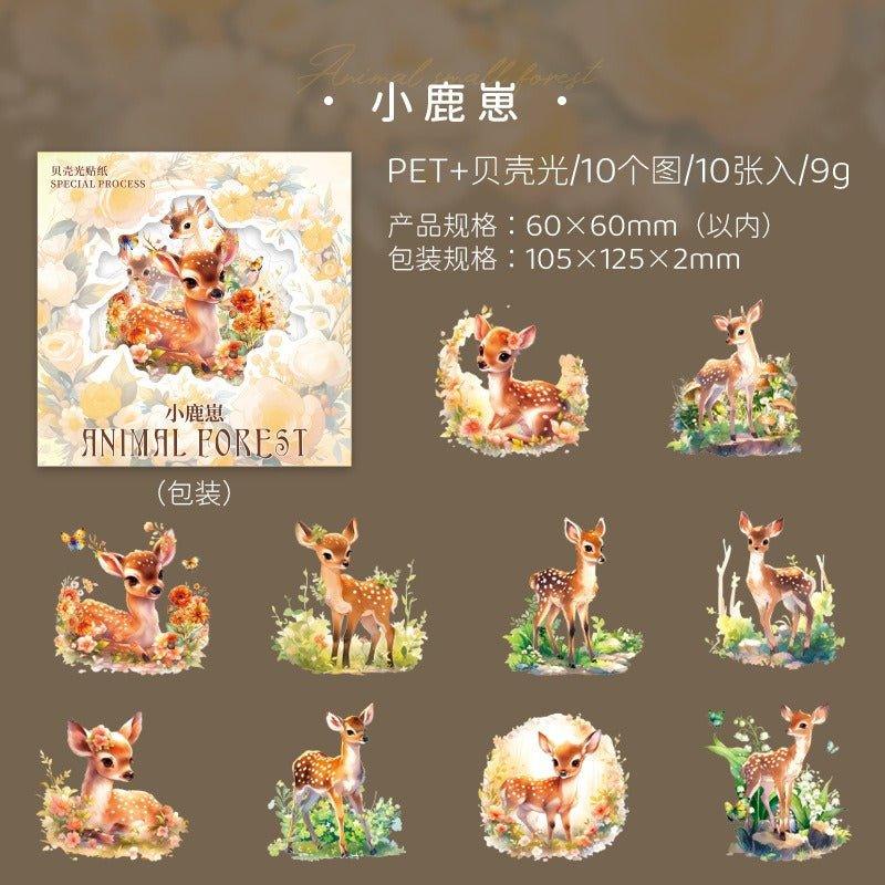 1020 Shell light stickers animal small forest series - Memo Journals