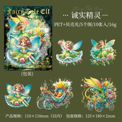 1022 Character Shell Light PET Stickers Fairy Tale Fairies - Memo Journals