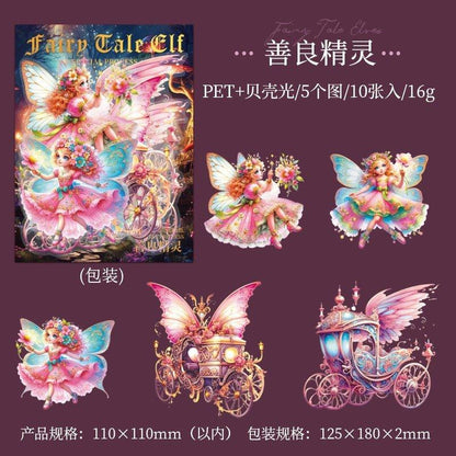 1022 Character Shell Light PET Stickers Fairy Tale Fairies - Memo Journals