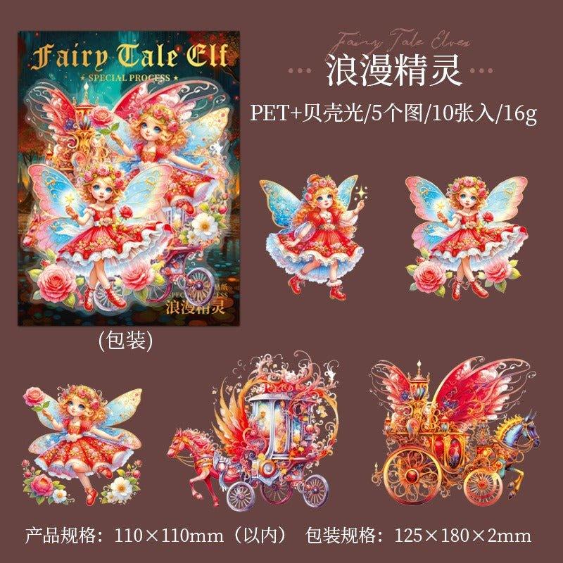 1022 Character Shell Light PET Stickers Fairy Tale Fairies - Memo Journals