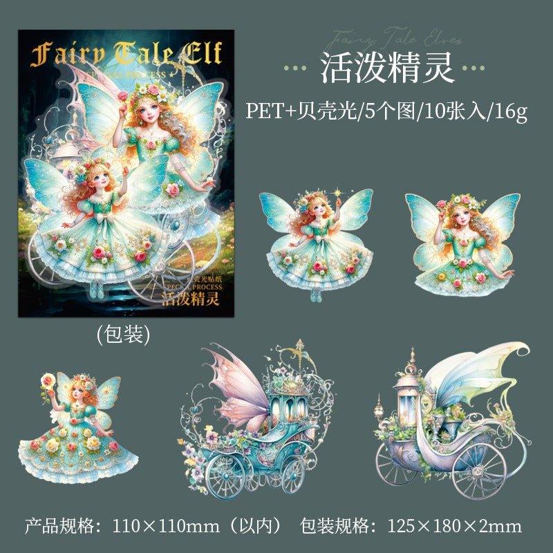 1022 Character Shell Light PET Stickers Fairy Tale Fairies - Memo Journals