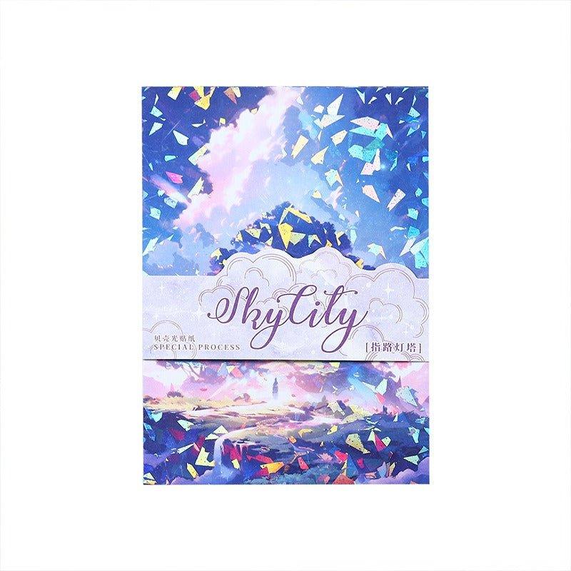 1024 shell light background material stickers sky city - Memo Journals