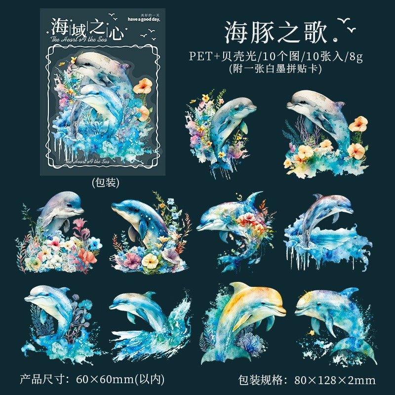 1026 Shell Light Stickers Sea Heart Series - Memo Journals