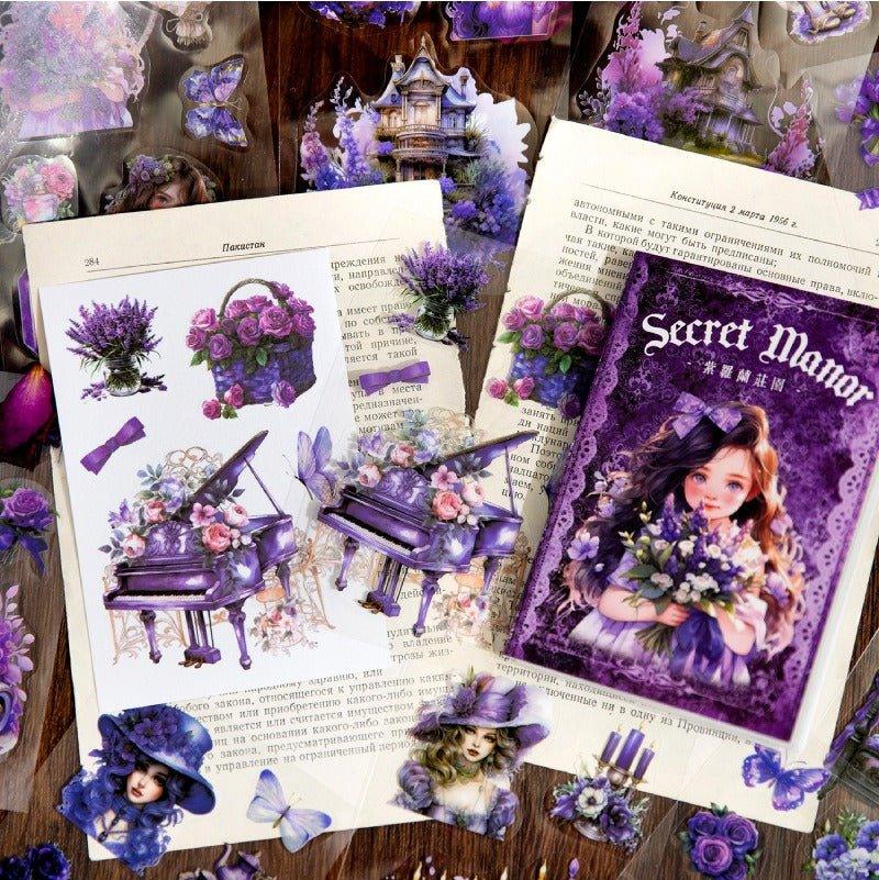 1091 Vintage pet material sticker book Secret Manor - Memo Journals