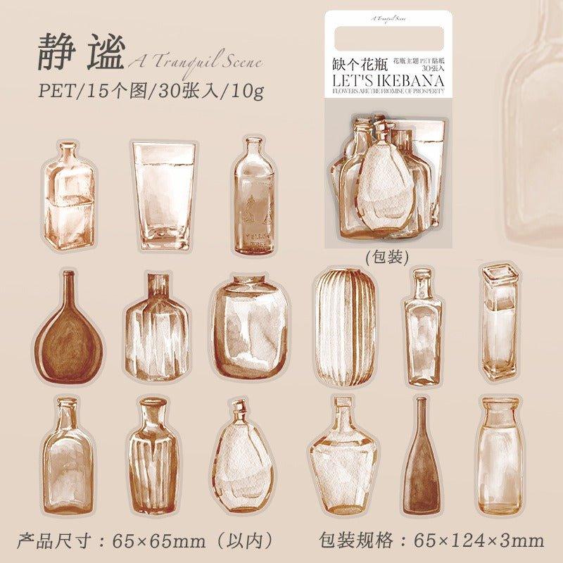 1095 PET Stickers Missing Vase Series - Memo Journals