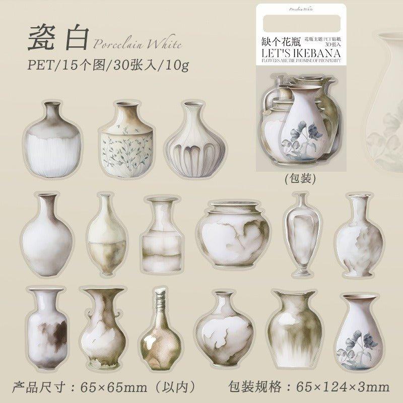 1095 PET Stickers Missing Vase Series - Memo Journals