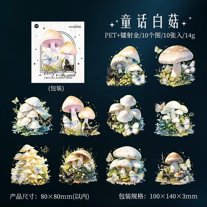 1096 Sticker pack "Magic Forest" series Mushroom Theme - Memo Journals