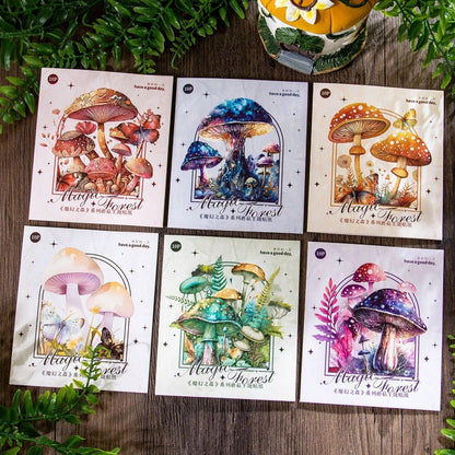 1096 Sticker pack "Magic Forest" series Mushroom Theme - Memo Journals