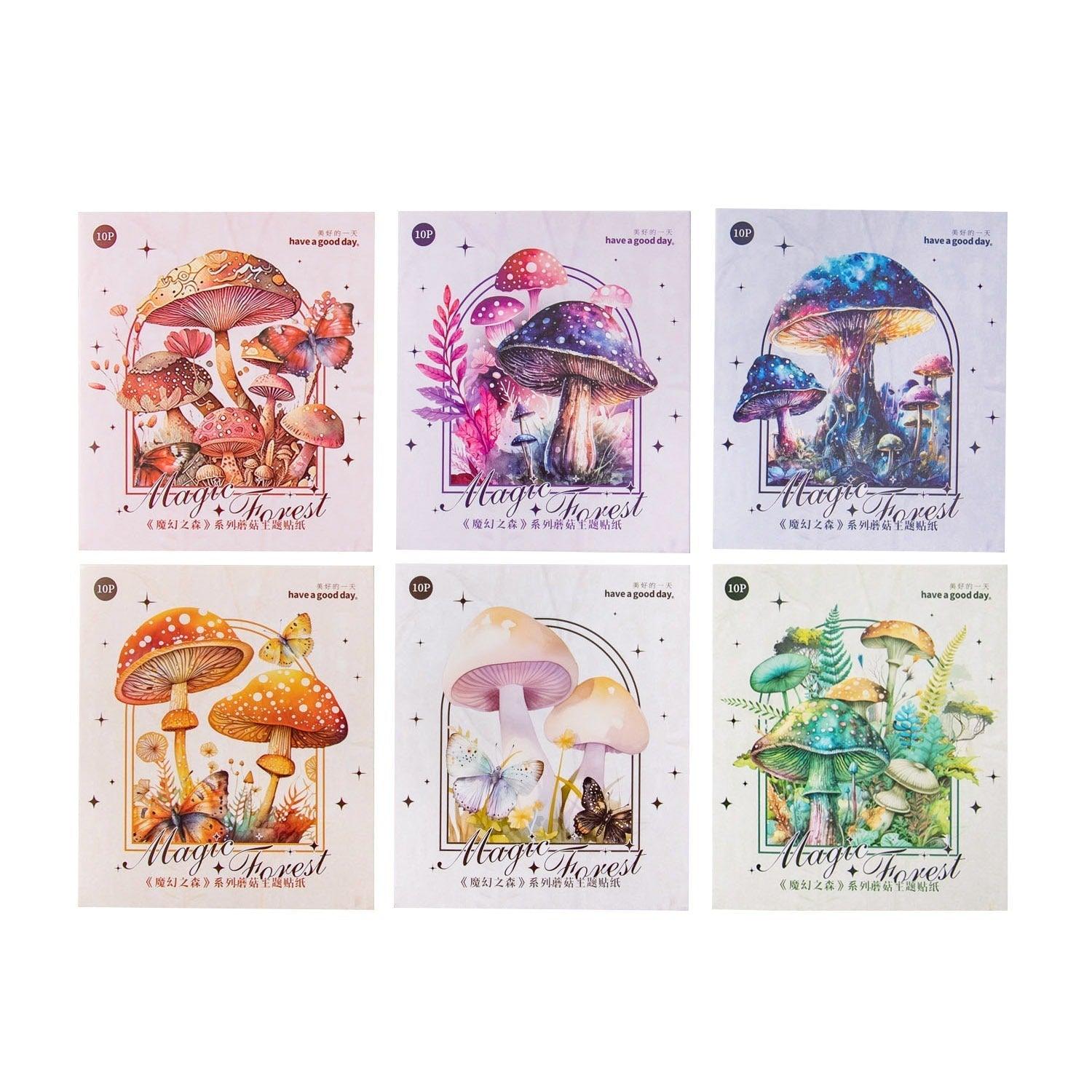 1096 Sticker pack "Magic Forest" series Mushroom Theme - Memo Journals