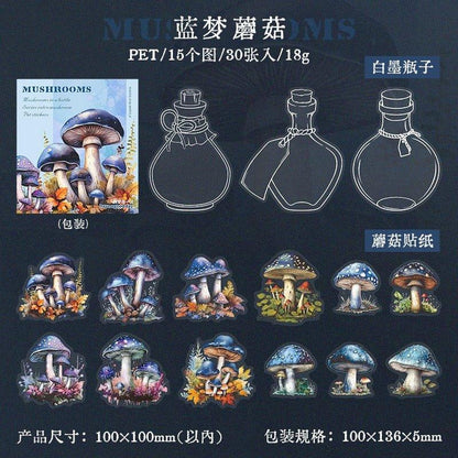 1097 PET Stickers Mushroom in a bottle series - Memo Journals