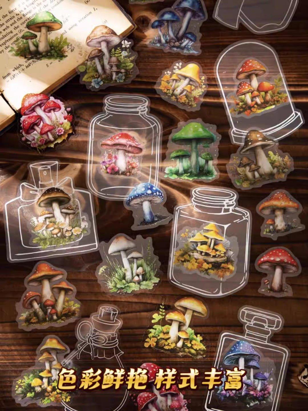 1097 PET Stickers Mushroom in a bottle series - Memo Journals