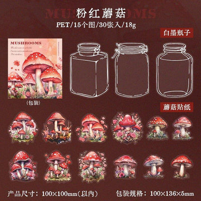 1097 PET Stickers Mushroom in a bottle series - Memo Journals