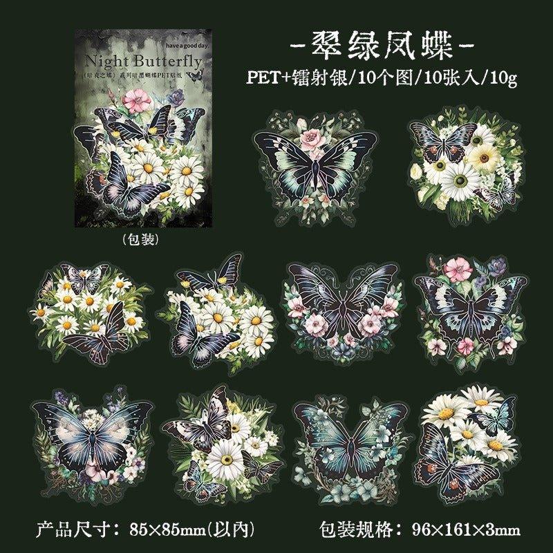 1098 Butterfly in the Dark series sticker packs - Memo Journals