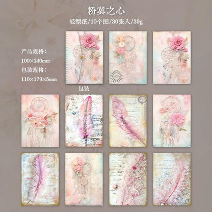 2013 letter with feathers on three dimensional background material paper - Memo Journals