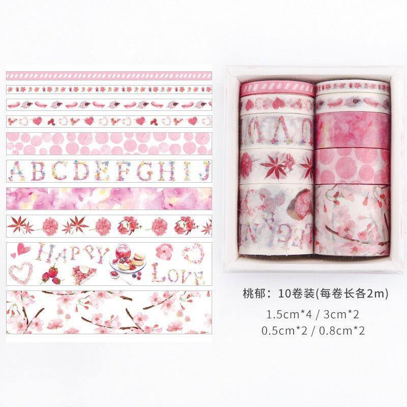 3018 Set of washi tape Previously Sea and Forest Series - Memo Journals