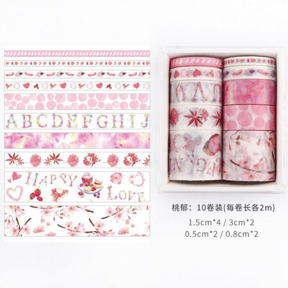 3018 Set of washi tape Previously Sea and Forest Series - Memo Journals