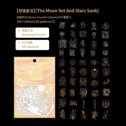 1041 Laser Sticker Pack Silver Seaflower Series - Memo Journals