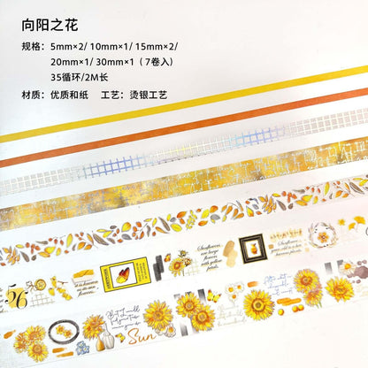 3012 Flower Series Hot Stamping Washi Tape - Memo Journals