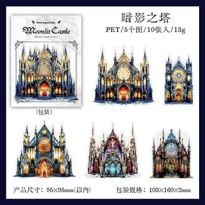 1201 Castle Stickers Moonlight City Collection - Memo Journals