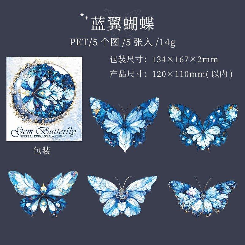 1100 PET Stickers Jewel Butterfly Series - Memo Journals